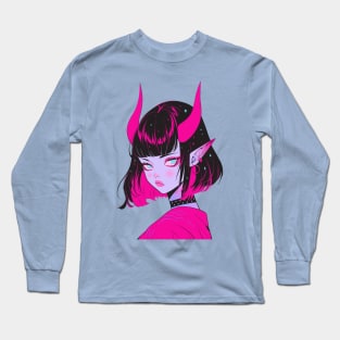 Pretty anime demon girl Long Sleeve T-Shirt